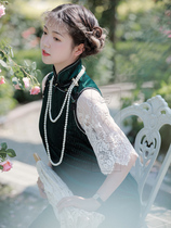 April Chronicle rocking light fake two pieces of silver velvet