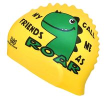 New special offer-BY adult children universal silicone swimming cap cute dinosaur koala series plus size