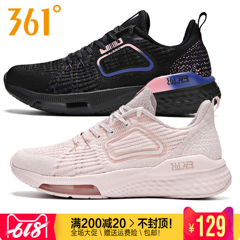 361 Degrees Women Shoes Sneakers Comfort Spring New 361 Air Cushion Net Face Breathable soft-bottom Comprehensive Training Running shoes 4414