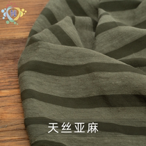 Tencel Striped Sand Wash Fabric Linen Silk Linen Clothing Diy Skirt Pants Hemp Cotton Fabric New Product