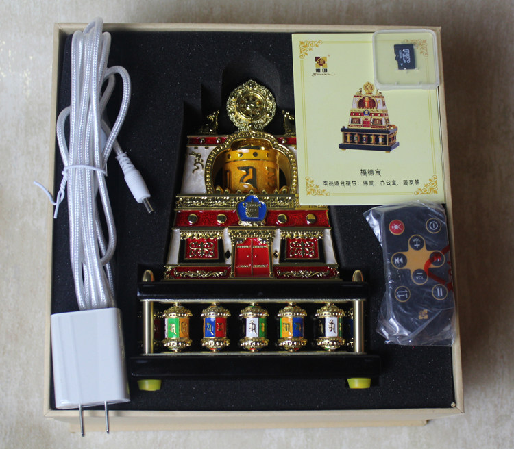 Молитвенный барабан 德田转经轮   电动转经轮 福德宝 祈福 招财 转运 办公 家居用品