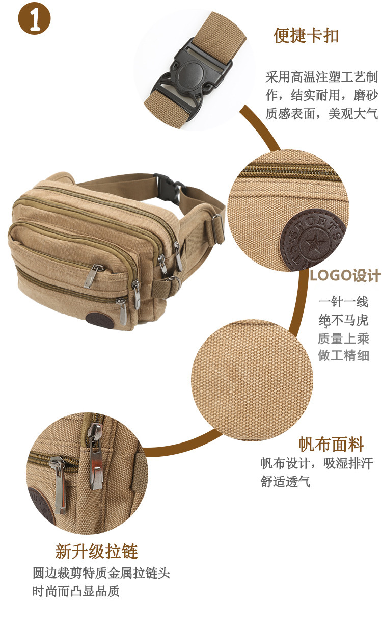 Túi nam mới đa chức năng kinh doanh tiền mặt đăng ký nhiều lớp vải thực tế unisex chống mài mòn công suất lớn bán nóng 	mua túi đeo hông rẻ