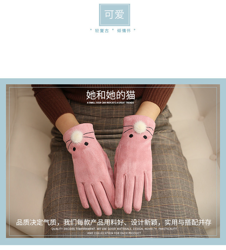 Gants pour femme CHARMING SMILE en Cachemire - Ref 3154105 Image 6