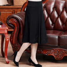 Одежда для дам 中老年大码胖妈妈半身裙广场舞夏季松紧腰奶奶小个子裙子2020新款