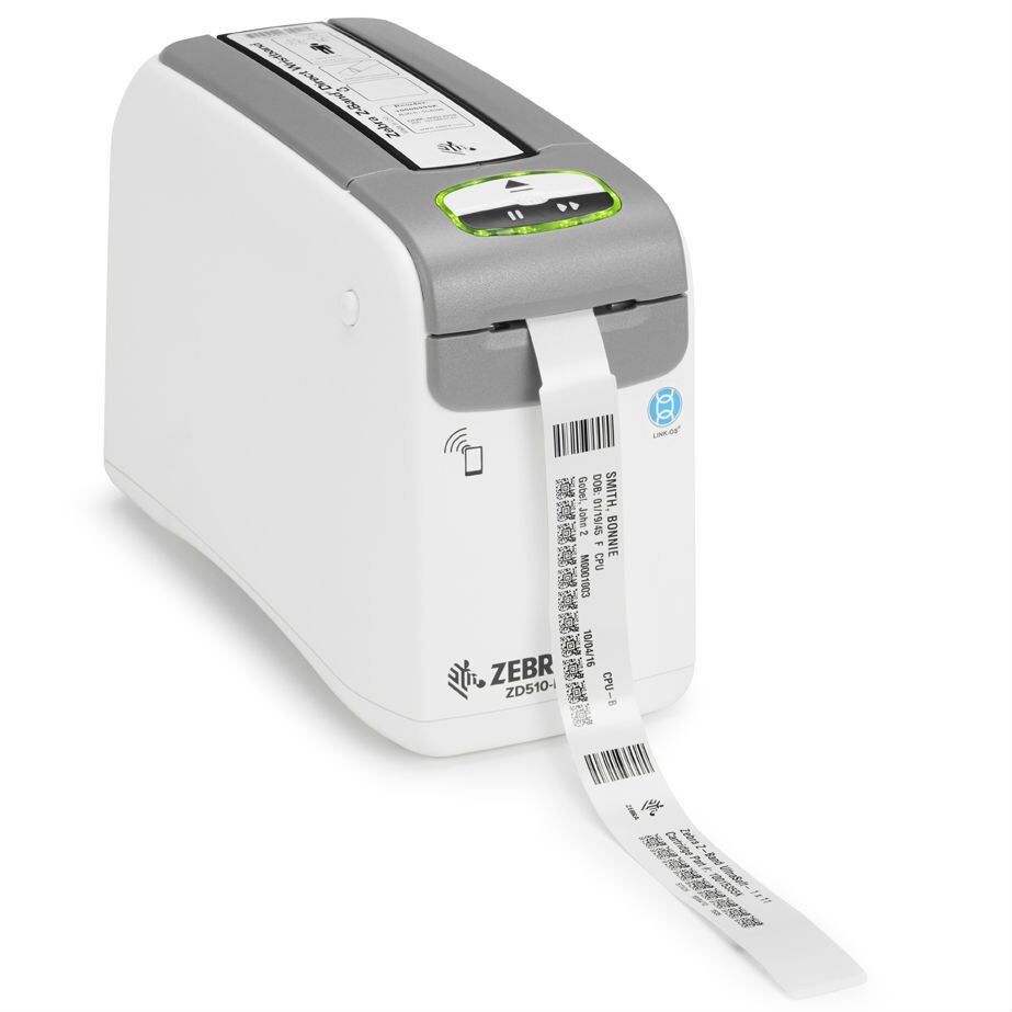 Zebra original zd510 barcode with HC100 thermal label ZD51013-D090E00FZ wrist printer