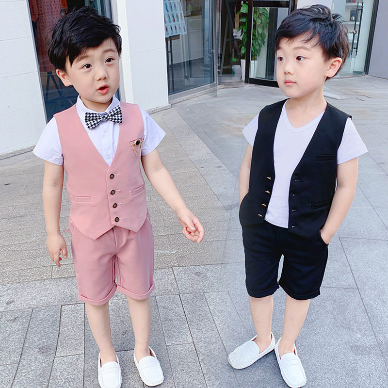 Boy gown Summer Leisure Child handsome suit Summer Playboy small suit Summer Tianbao BMW A suit kid