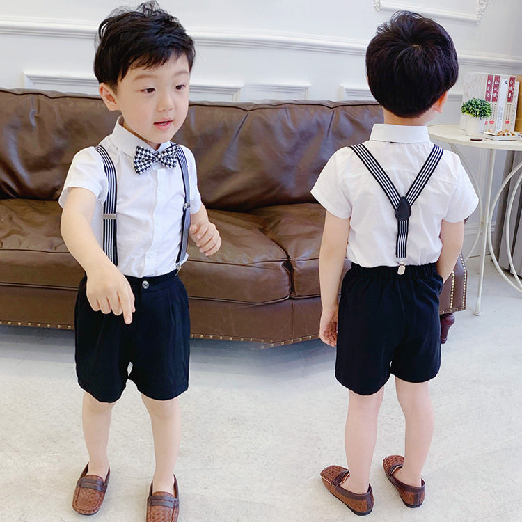 Children's suit suit Korean version boy small gown Summer boy Western-style summer flower boy wedding summer handsome