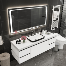 Bathroom set bathroom cabinet combination Nordic light luxury marble sink wash face Basin basin cabinet toilet wash table