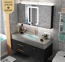 Light luxury Rock board bathroom cabinet one-body combination simple modern sink sink face wash basin cabinet toilet wash table