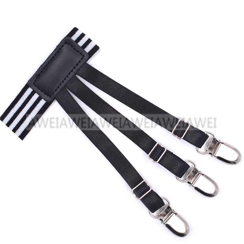 Đàn ông và phụ nữ sling chung váy trắng cổ áo phù hợp với áo sơ mi kẹp áo chống nhăn chống trơn trượt dây nịt bít tất nữ tính