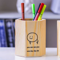 Student pen holder solid wood storage case swinging case fashion cute