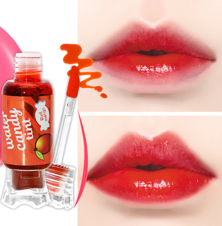 Kẹo nhuộm lip lỏng lip men kéo dài giữ ẩm không thấm nước không dính cup lip gloss lip mật ong hương vị trái cây son môi lỏng 	son bóng có nhũ