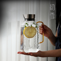 Refrigerator cold kettle glass herbal tea cold bubble lemon water bottle summer household refrigerated cold drink large capacity cold kettle