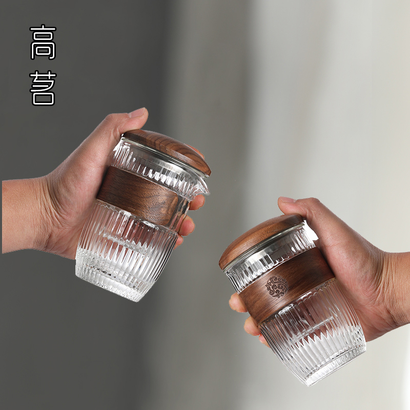 Glass Building Tea Cup Tea Cup Separation Office Tea Separation Office Tea Set Small Set Single Person Mini Tea Tea Cup