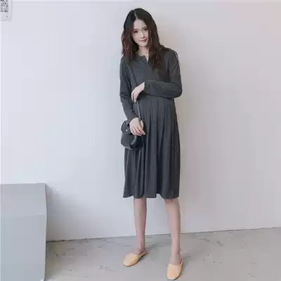 Pregnant women's dress spring long sleeve thin maternity skirt 2020 new Korean version of tide mother Spring and Autumn pregnant women's clothing