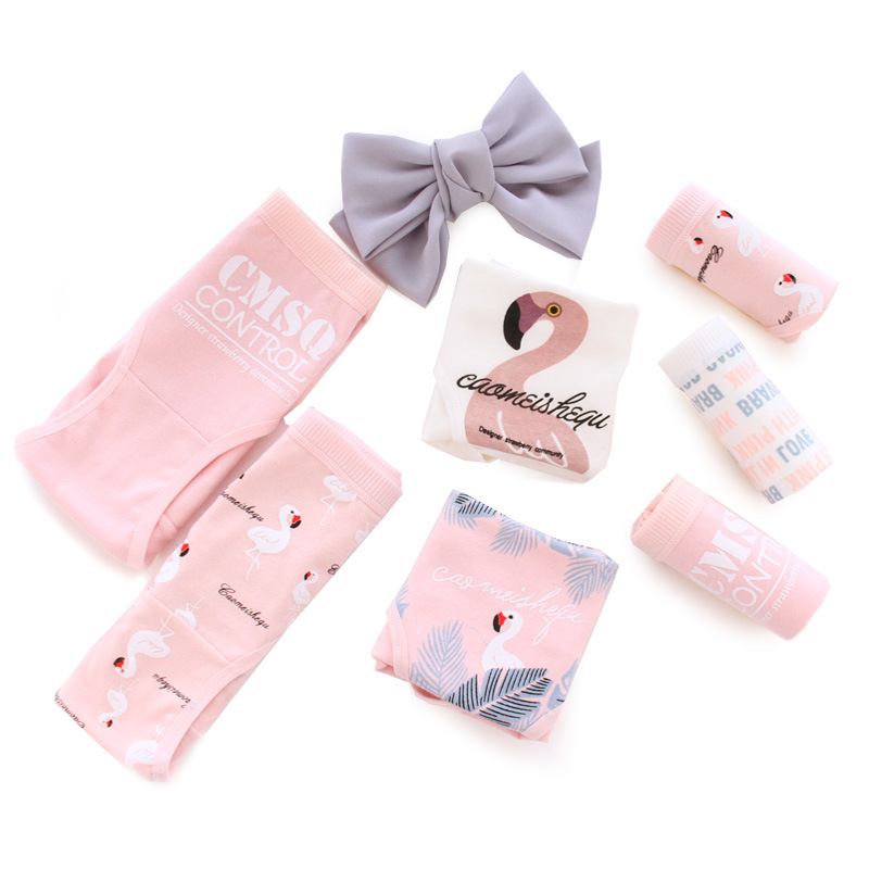 Quần lót màu hồng flamingo nữ cotton giữa cao nữ cotton tam giác quần đáy quần cô gái quần lót sịp