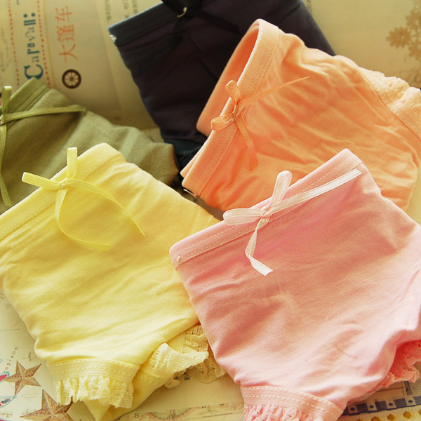 6 sợi tre đồ lót màu tinh khiết của phụ nữ đồ lót bow cotton phương thức quần lót tam giác túi hip đồ lót phụ nữ