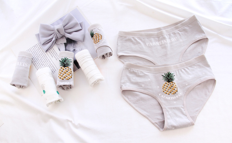 6 gói đồ lót nhiệt đới dứa phụ nữ cotton eo tam giác quần cô gái đồ lót quan lot