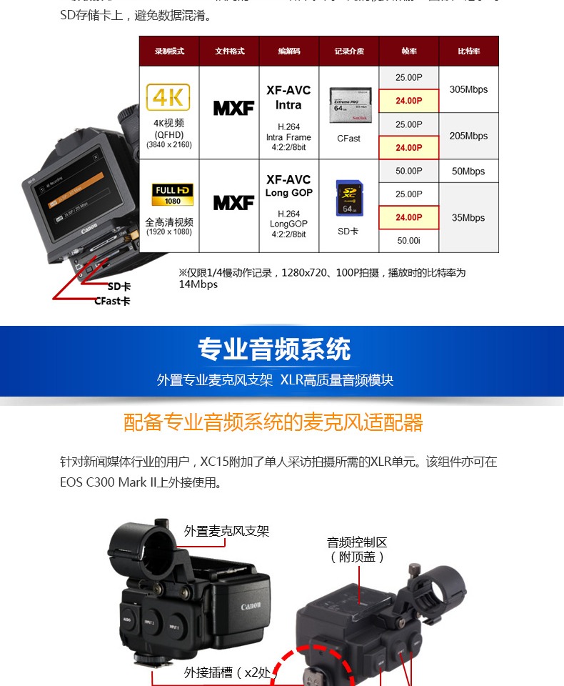 [3 lãi suất] Nâng cấp XC10 cho máy ảnh Canon / Canon XC15 kỹ thuật số chuyên nghiệp dành cho đám cưới