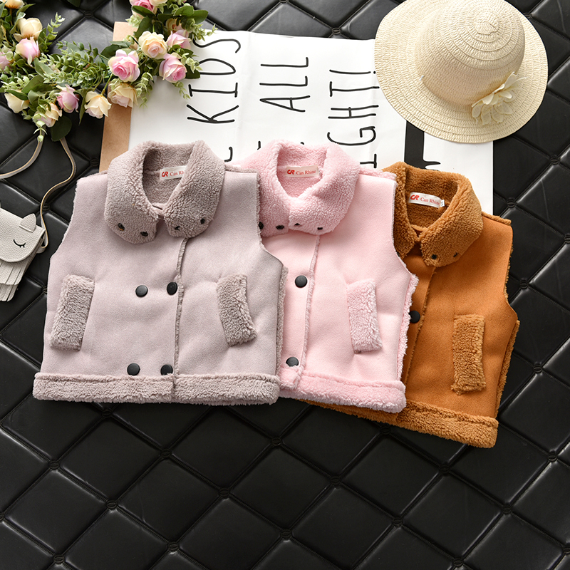 Áo vest nữ mùa thu đông 2018 quần áo trẻ em mới cộng với áo nhung trẻ em vest đôi ngực vest mùa đông áo gile vest bé trai