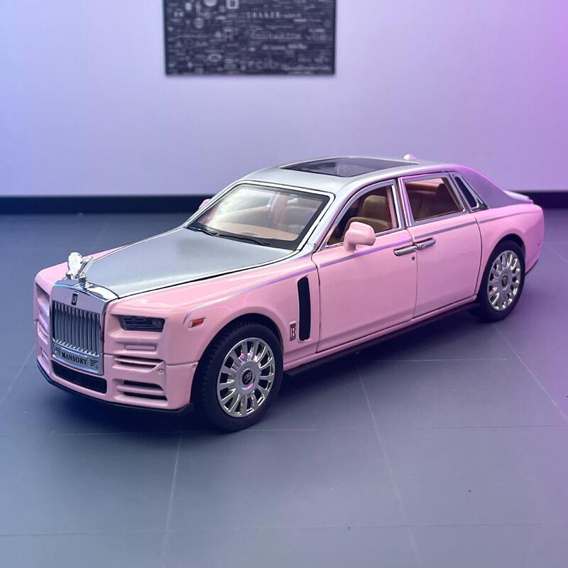 Weili Simulation Alloy Car Model 1:24 Rolls-Royce Phantom Pull-Back with Sound and Light Children's Toy Car Model Ornament