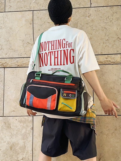 Large-capacity new crossbody bag for women, short-distance commuting travel bag, trendy brand multifunctional handbag, sports fitness bag for men