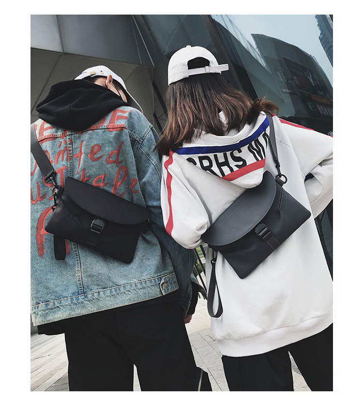 Tu túi xách mát mẻ Túi đeo chéo nữ 蹦 di triều nhãn hiệu túi ngực hip hop đường phố sinh viên cá tính đeo vai nam - Túi của con người túi xách juno