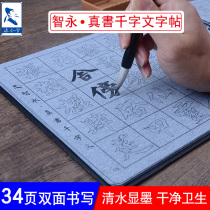  Zhiyongzhen Book thousand-character copybook water writing cloth set Beginners practice brush words Introductory calligraphy copying Students Adult ink-free practice writing Zhiyong regular script ink tracing red practice writing water writing book