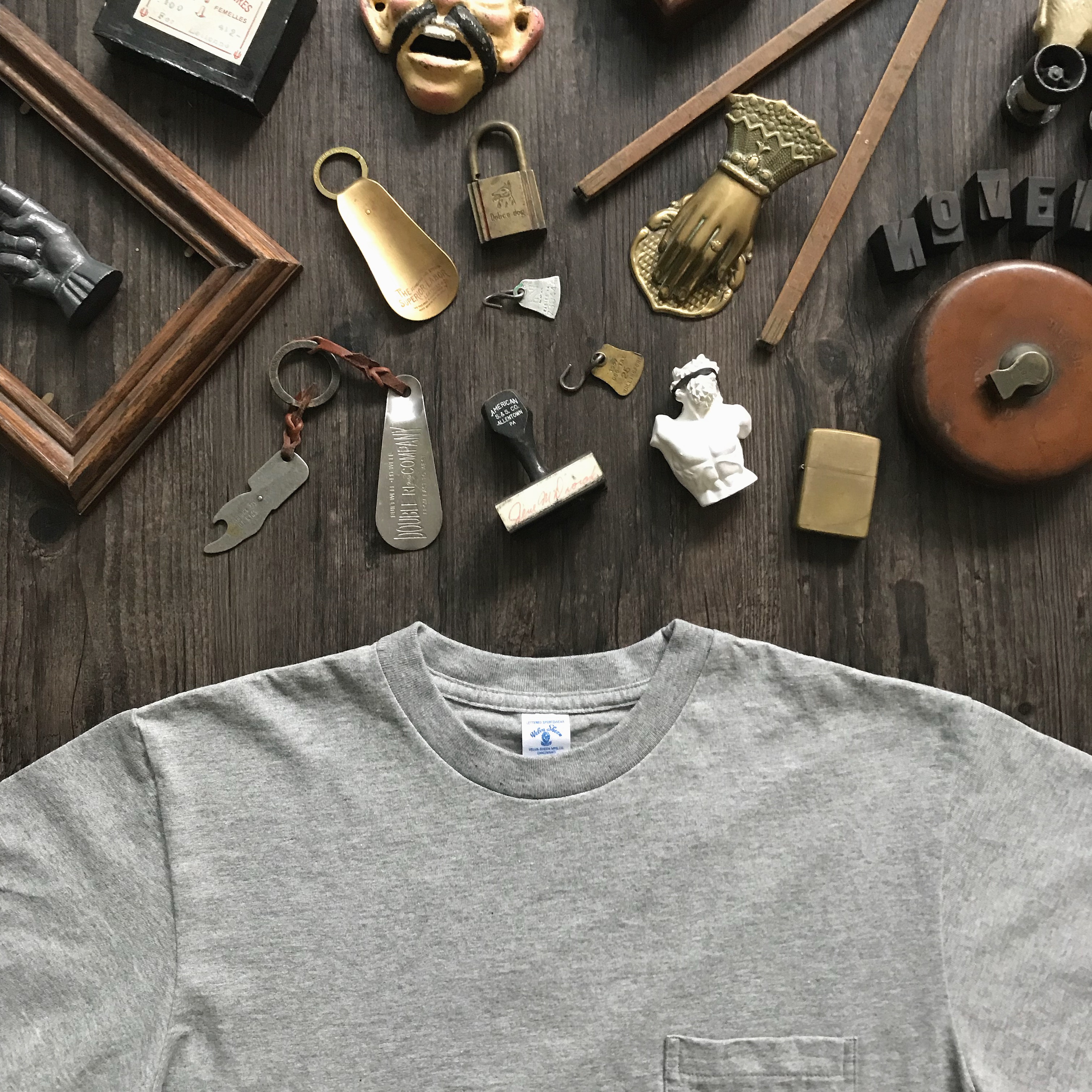 Spot Velva Sheen American-made loopwheel antique loom production pocket short sleeves