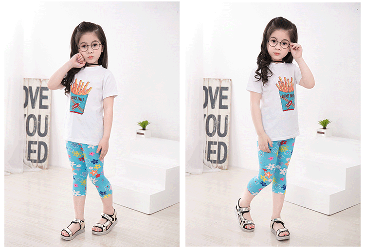 Quần legging nữ mùa hè mỏng cho trẻ em quần tây mùa hè quần trẻ em quần lớn Quần bé gái quần áo trẻ em - Quần thoi trang tre em