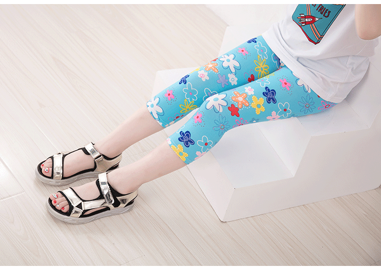 Quần legging nữ mùa hè mỏng cho trẻ em quần tây mùa hè quần trẻ em quần lớn Quần bé gái quần áo trẻ em - Quần thoi trang tre em