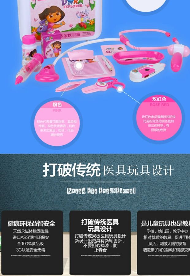 Qunfeng Duolao dòng thuốc gia đình câu đố bác sĩ hộp đồ chơi trẻ em hộp thuốc để gửi gói sang trọng xe cuốc đồ chơi
