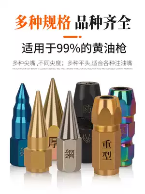 Grease gun nozzle Universal tip Flat head Grease gun nozzle head Gun head accessories Pneumatic high pressure hose Manual oil injection pipe