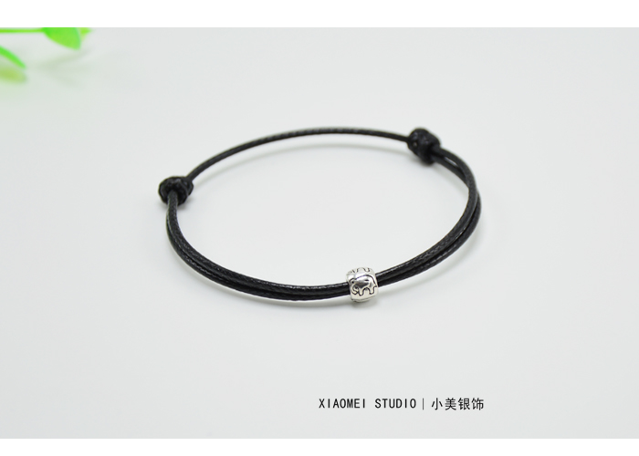 Đơn giản tốt lành voi con S925 sterling bạc vòng chân nữ mỏng dây đỏ chân dây nam và nữ vài sinh viên vòng đeo tay màu đỏ dây tay màu đen vòng chân nữ đẹp