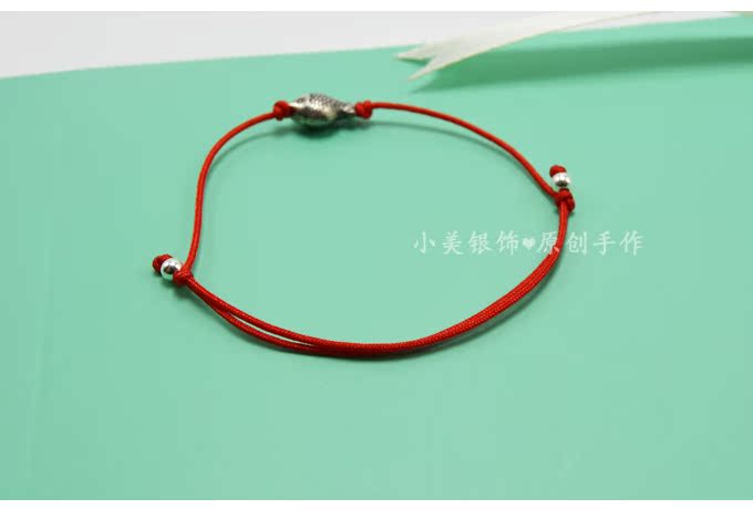 Nhật Bản và Hàn Quốc phiên bản của retro 925 sterling bạc đôi hôn cá tay dây nữ chân mỏng thời trang vòng tay sinh viên đơn giản lắc chân vàng trắng