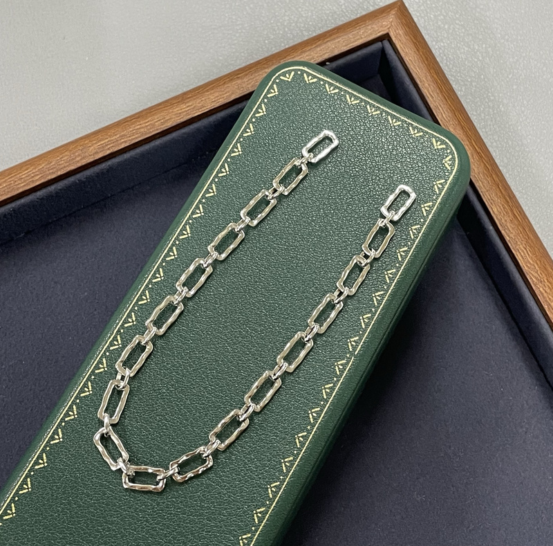 S925 Silver Irregular Square Chain Half Bead Half Chain DIY Bracelet Necklace Extension Chain