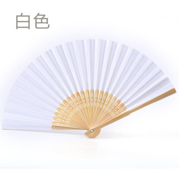 Diy chinese style blank bamboo paper solid color kindergarten fan