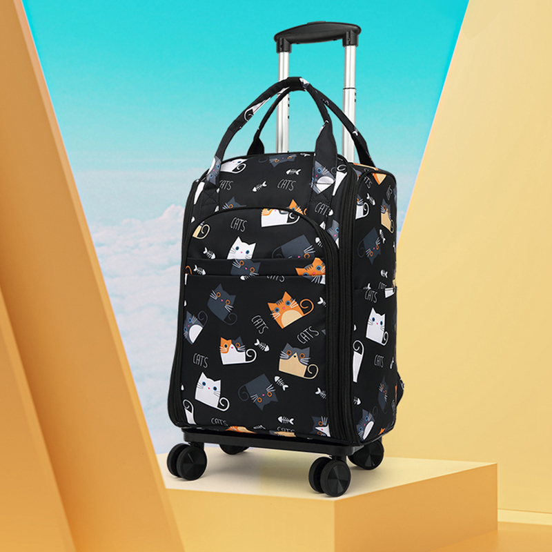 Lalever Shoulder Bag Double Shoulder Travel Bag Men's Folding Universal Wheel Super Lightweight Dual-use Waterproof Short Walk Luggage Bag woman