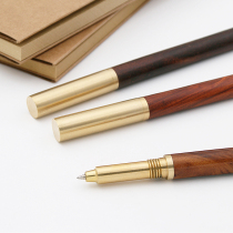 Customized engraving wooden signing pen metal brass red wood sandalwood signing pen solid wood gift pen male and female