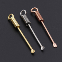 Brass dig ear ear ear ear spoon tool adult stainless steel ear tap keybutton hanging pin