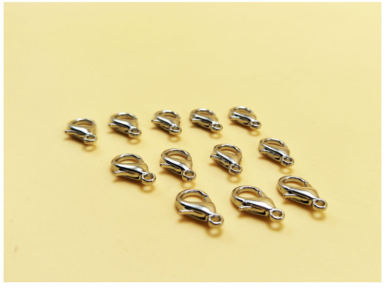 Hợp kim kim loại tôm hùm khóa móc khóa mini siêu nhỏ trang sức bạc liên kết phụ kiện tự làm chuỗi vòng cổ khóa - Vòng chân vòng chân titin ko gỉ