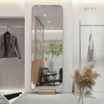 Wooden base Full-length mirror Floor-to-ceiling mirror Mall clothing store fitting mirror Dressing mirror Thin wall gold-plated stainless steel