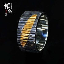 Yinchuang Takahashi goros original retro 925 silver wrong gold ring handmade 24k gold couple ring