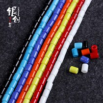 Takahashi goros glass beads Czech imported old glass bucket beads DIY beads accessories deerskin rope Yu Wenle