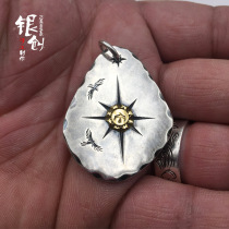 Takahashi Takahashi goros925 Yinyangtong 8 Silver Cake Necklace Pendant Judian Golden Ray Men and Women