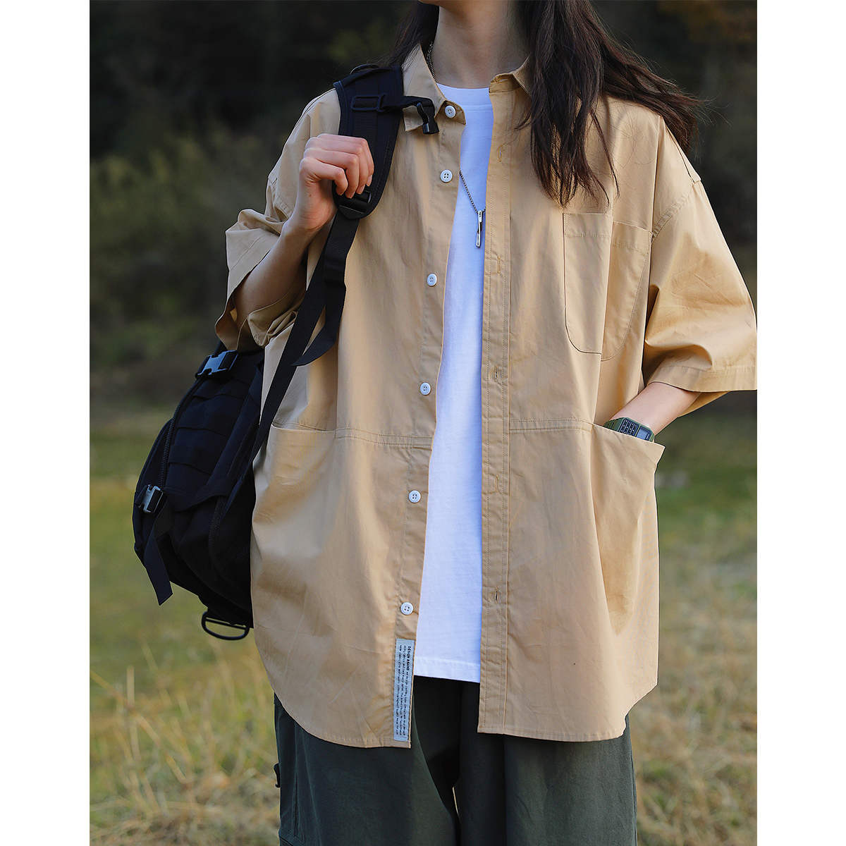 KOUEMGI Smell Smell Small Small Shirt Han - Edition of Han - style Course and Lax - Han Shirt