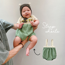 Yun's mother male baby cute foreign style climbing clothes newborn summer clothes baby triangle climbing clothes jumpsuit