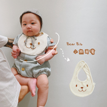 Yun's mother baby boy girl baby foreign style cute towel cotton bib summer thin bib newborn saliva towel