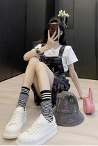 Navy Wind Socks Trendy Black & White Striped Personality Small Crowdbots European Station Nets Red Heaps Stocking Socks Summer Thinness