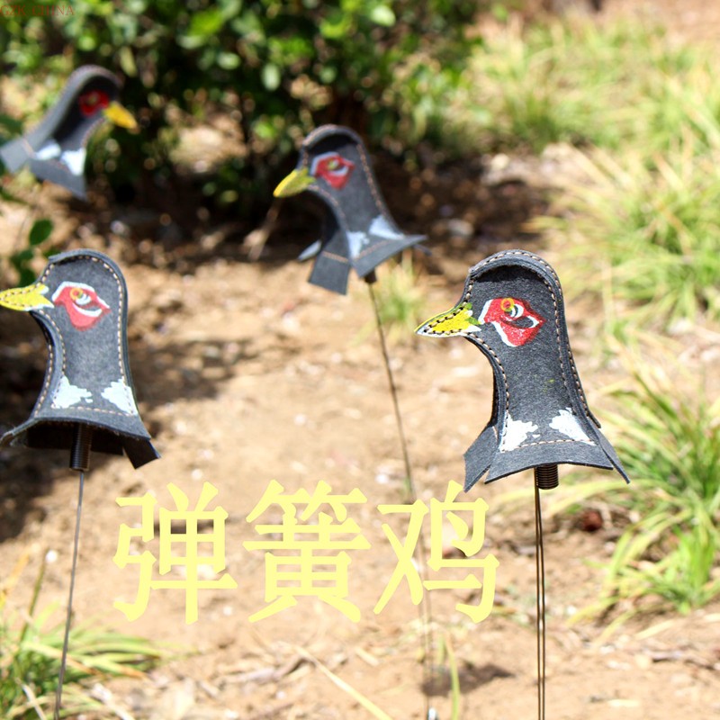 Spring Non-Inverted Chicken Bionic Target Ground Inserted Slingshot Real Combat Target Quick Reset Super Slim Chicken Head Shock Resistant